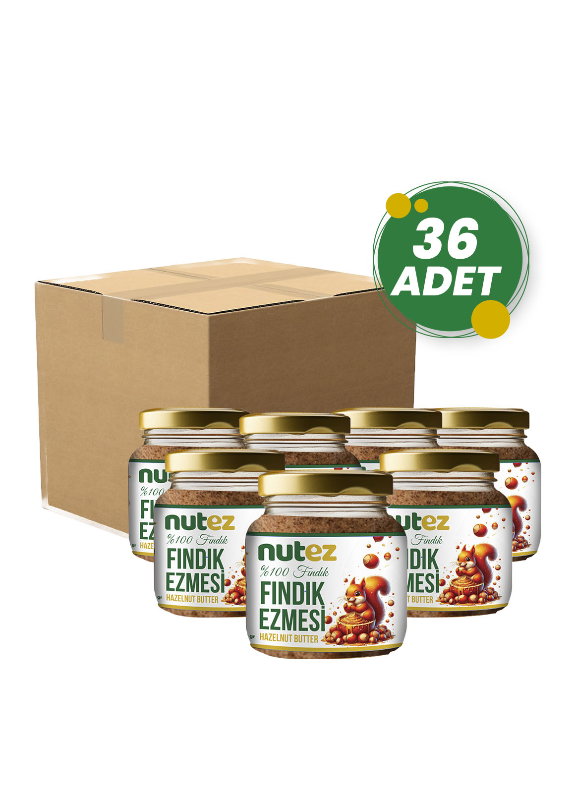 Fındık Ezmesi 430 Gr Şekersiz ( 36 Adet)